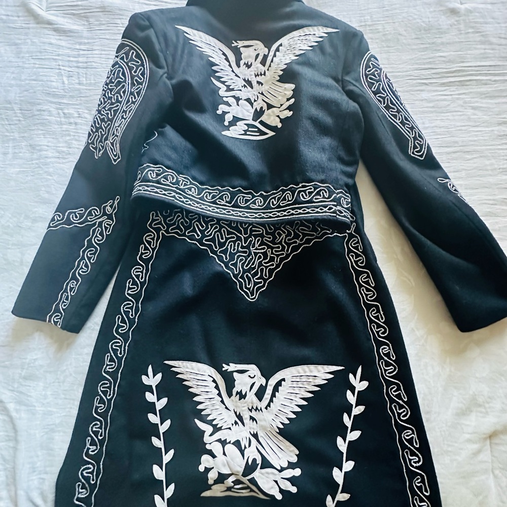 Black, white and silver charro women outfit.